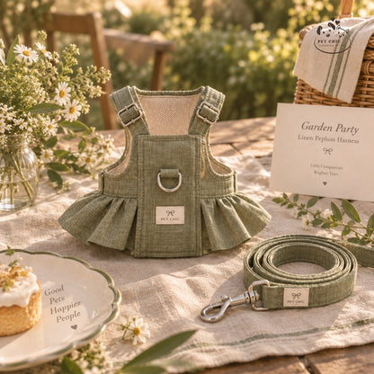 Garden Party – Yếm Cổ Vuông & Dây Dắt Cho Mèo