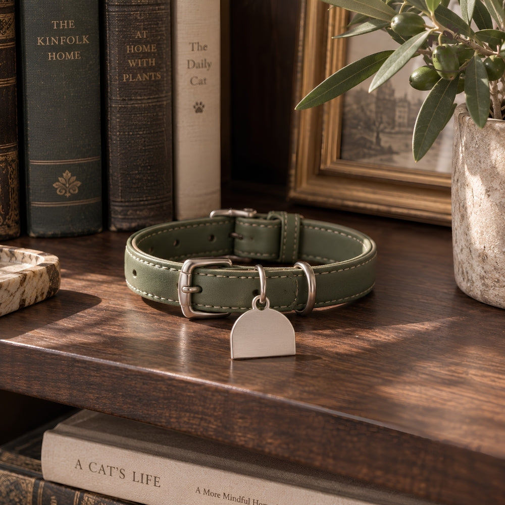 Olive Atelier – Vòng Cổ Da Cá Nhân Hóa Khắc Tên Cho Mèo