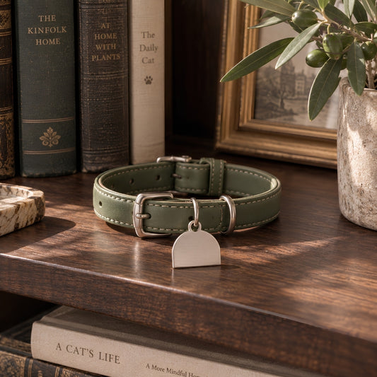 Olive Atelier – Vòng Cổ Da Cá Nhân Hóa Khắc Tên Cho Mèo