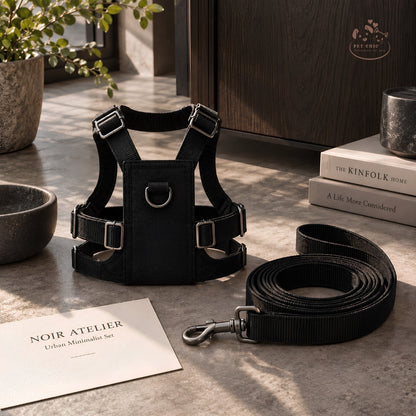 Noir Atelier – Yếm & Dây Dắt Minimalist Urban Cho Mèo