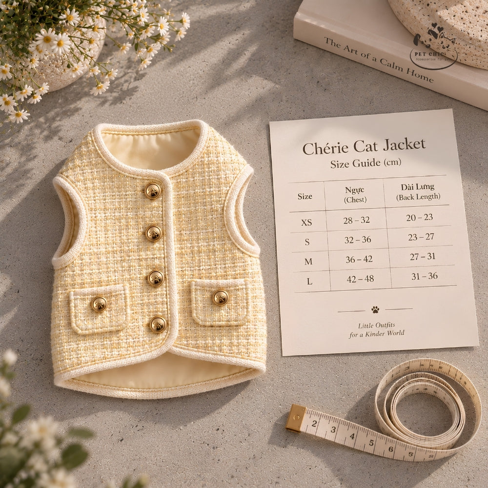 Chérie – Áo Khoác Dạ Cổ Tròn Cho Mèo