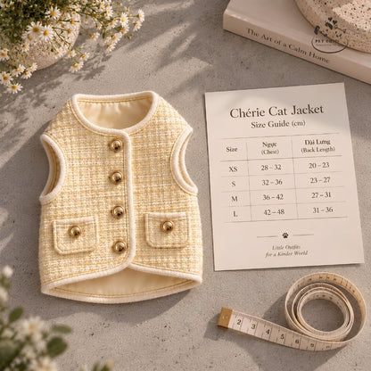 Chérie – Áo Khoác Dạ Cổ Tròn Cho Mèo