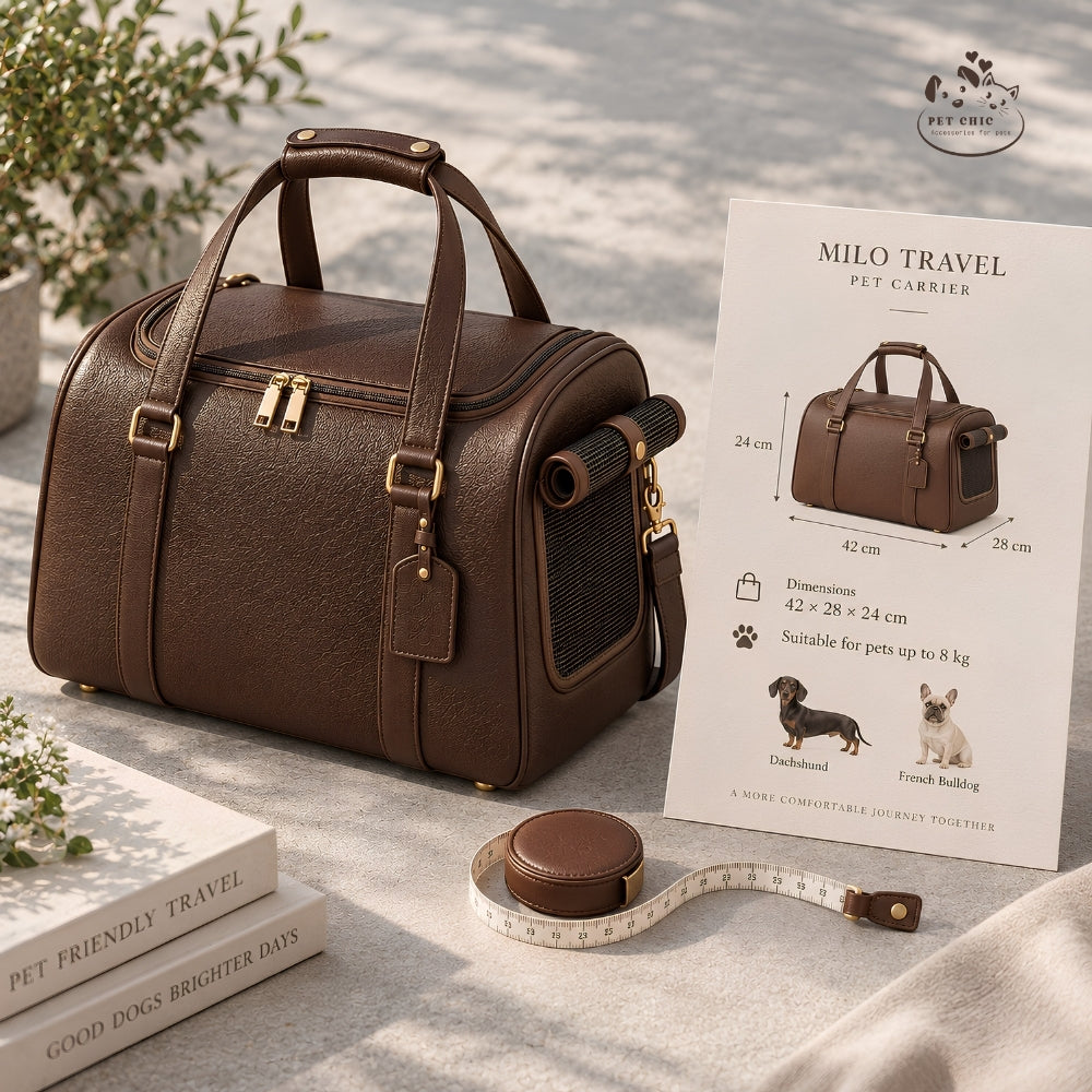 Milo Travel – Leather Pet Carrier