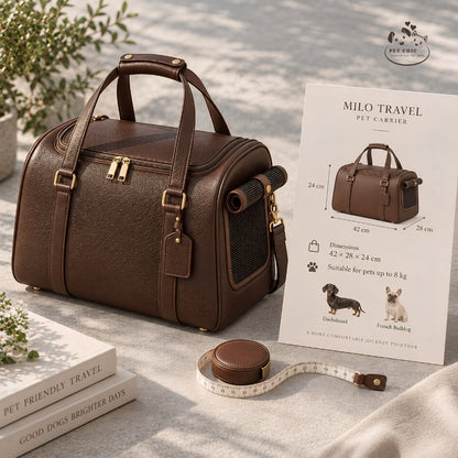 Milo Travel – Leather Pet Carrier