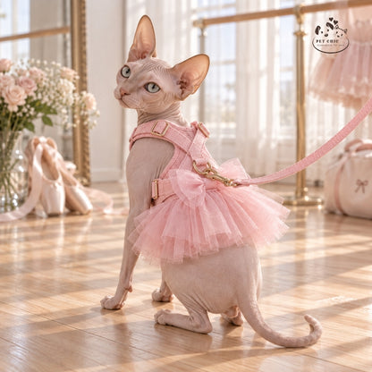 Ballerina – Yếm Ballet Chữ X & Dây Dắt Cho Mèo