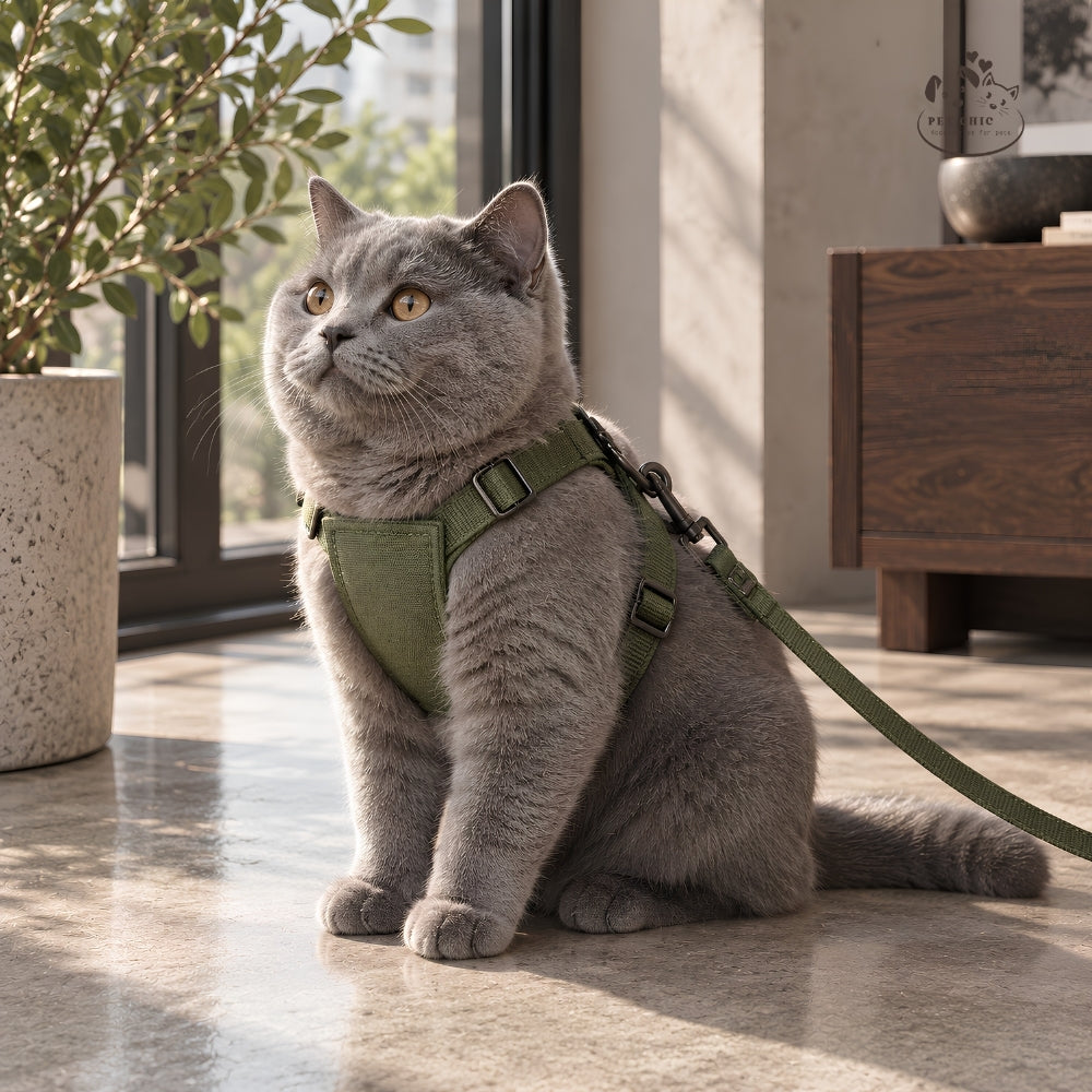 Noir Atelier – Yếm & Dây Dắt Minimalist Urban Cho Mèo