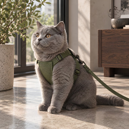 Noir Atelier – Yếm & Dây Dắt Minimalist Urban Cho Mèo