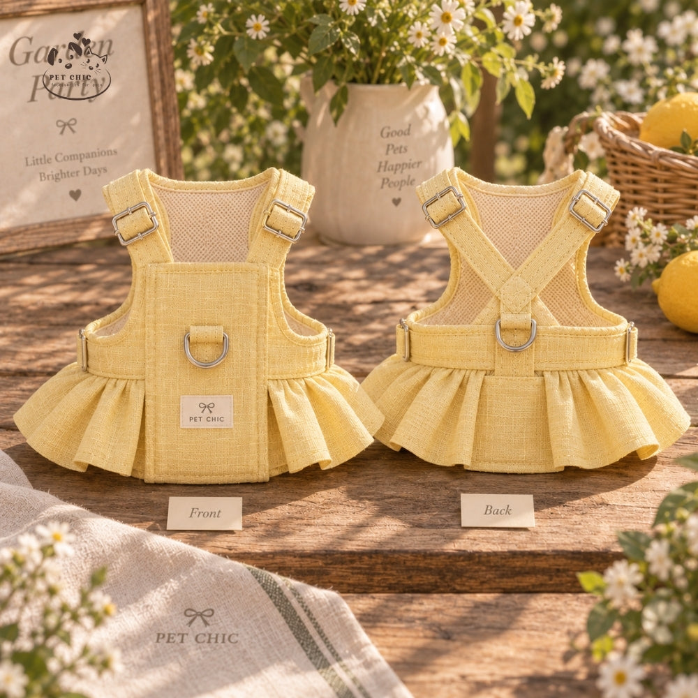 Garden Party – Yếm Cổ Vuông & Dây Dắt Cho Mèo