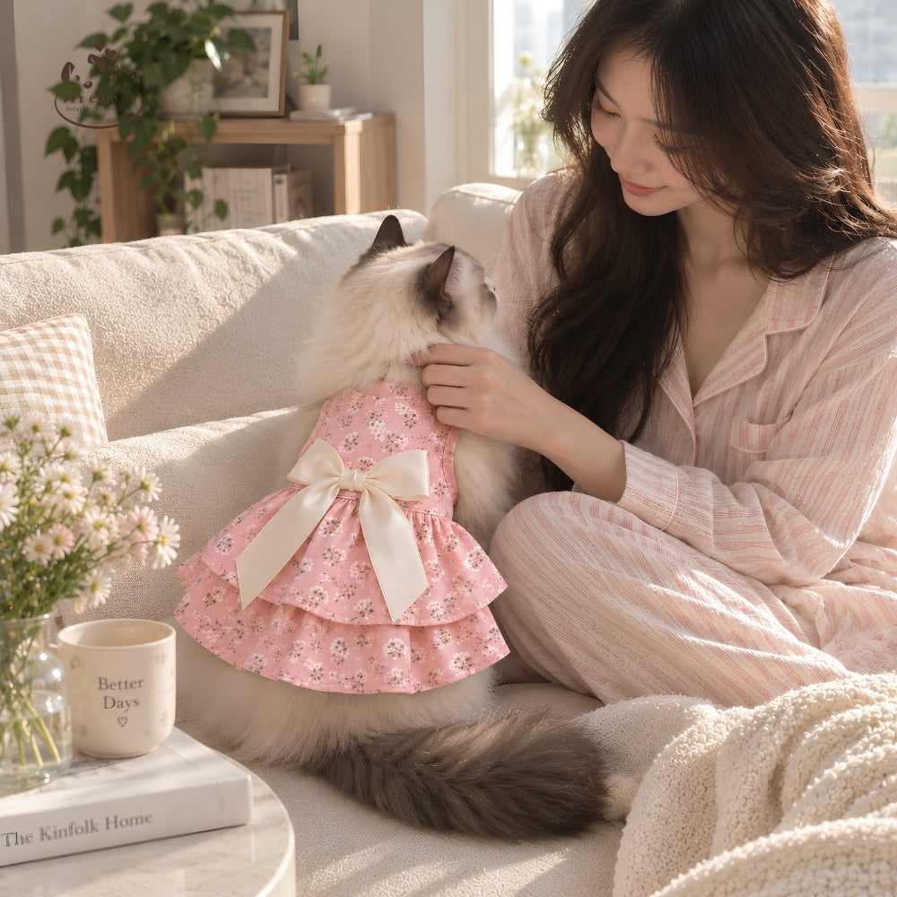 Coquette – Váy hoa nhí xòe đính nơ