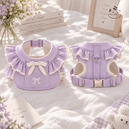 Dolly Puff – Yếm Cổ Tròn & Dây Dắt Cho Mèo