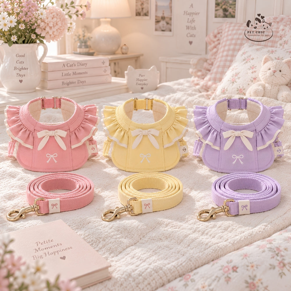 Dolly Puff – Yếm Cổ Tròn & Dây Dắt Cho Mèo