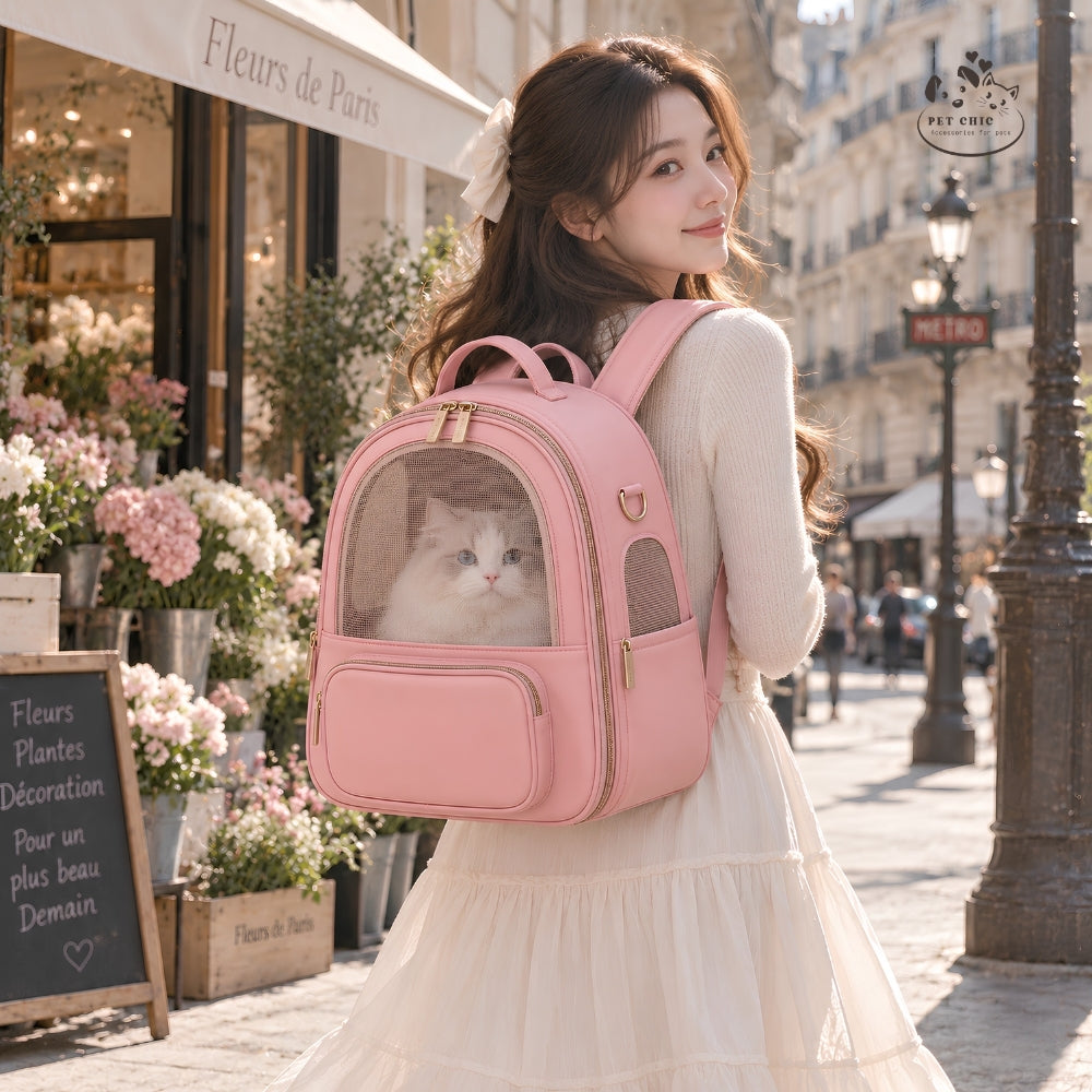 Rosé Cloud – Balo Capsule Mềm Cho Mèo