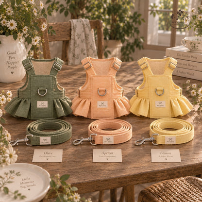 Garden Party – Yếm Cổ Vuông & Dây Dắt Cho Mèo