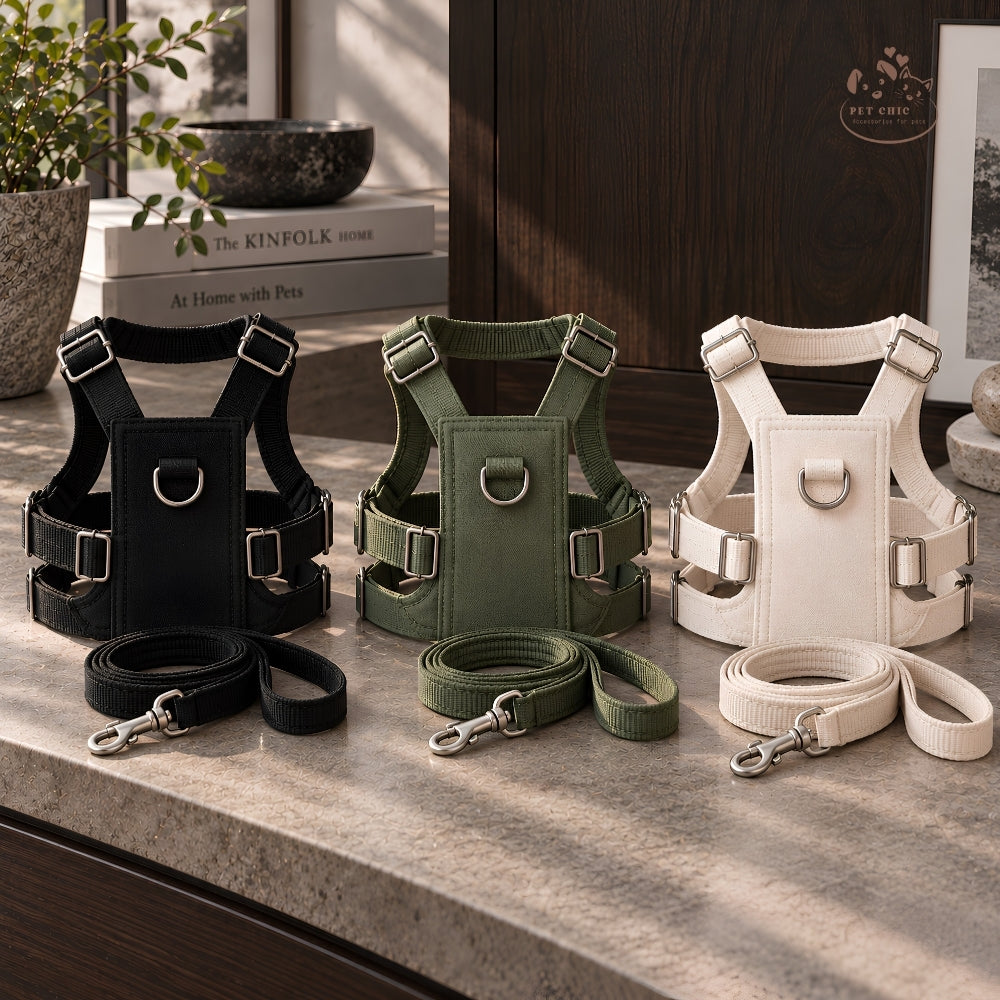 Noir Atelier – Yếm & Dây Dắt Minimalist Urban Cho Mèo