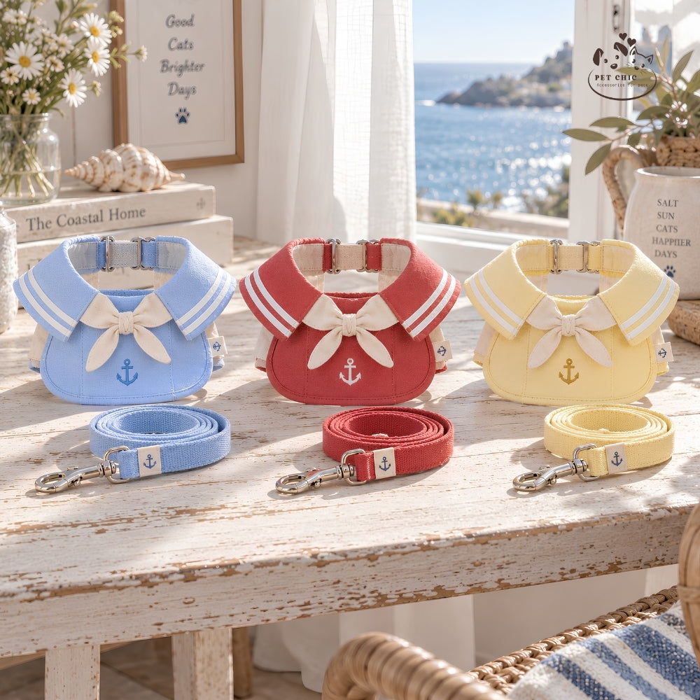 Petit Sailor – Yếm Sailor & Dây Dắt Cho Mèo