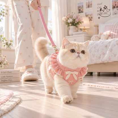 Dolly Puff – Yếm Cổ Tròn & Dây Dắt Cho Mèo