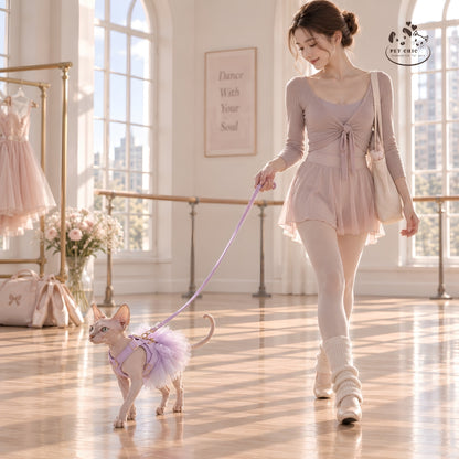 Ballerina – Yếm Ballet Chữ X & Dây Dắt Cho Mèo