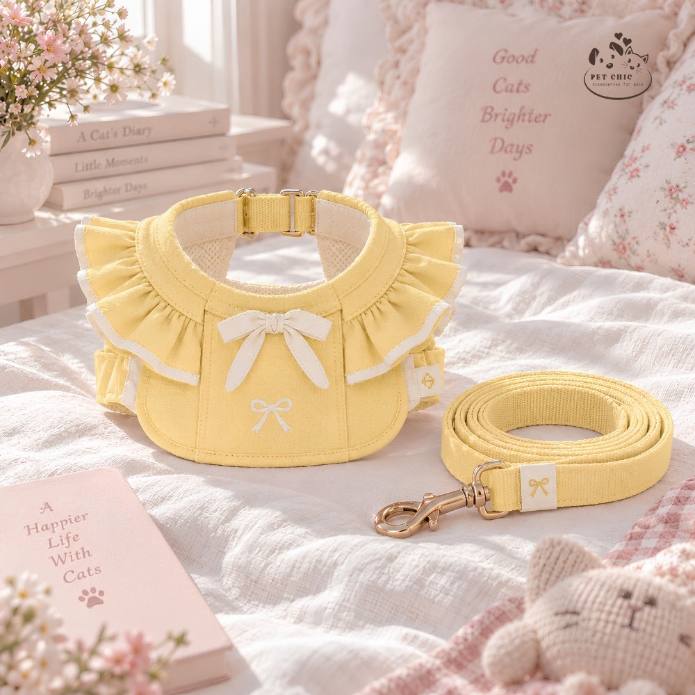 Dolly Puff – Yếm Cổ Tròn & Dây Dắt Cho Mèo