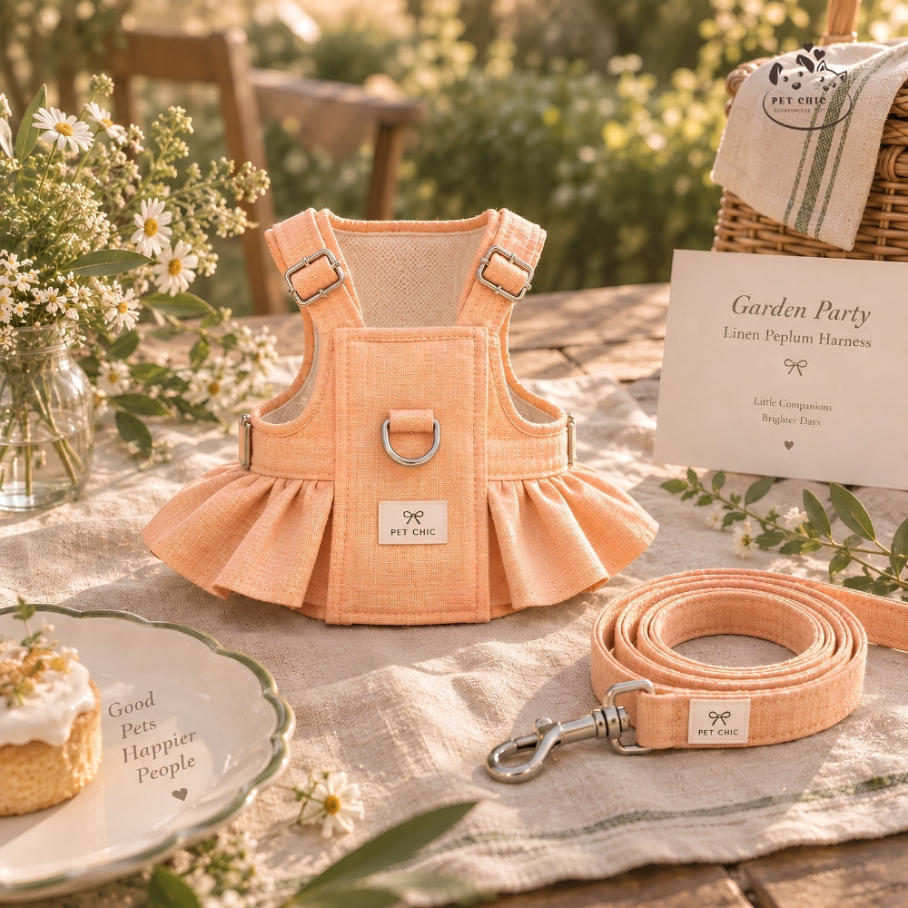 Garden Party – Yếm Cổ Vuông & Dây Dắt Cho Mèo