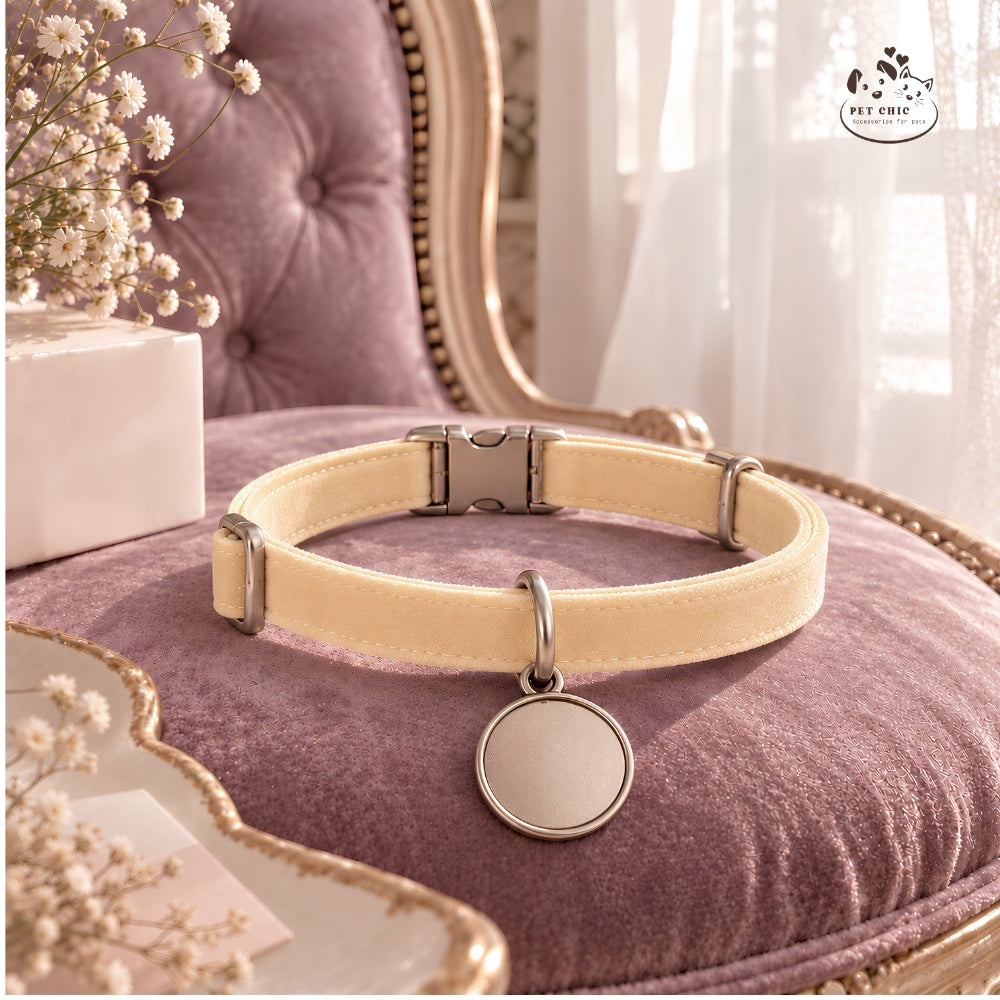 Lumi Velvet – Vòng Cổ Nhung Cá Nhân Hóa Khắc Tên Cho Mèo