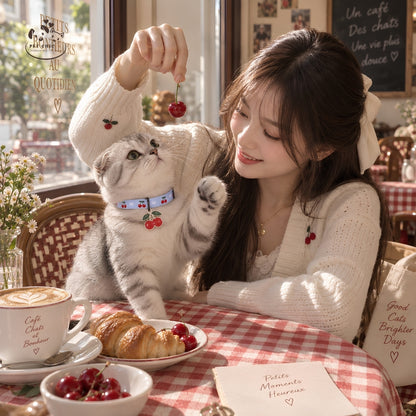 Cherry Pop – Vòng Cổ Cá Nhân Hóa Khắc Tên Cho Mèo