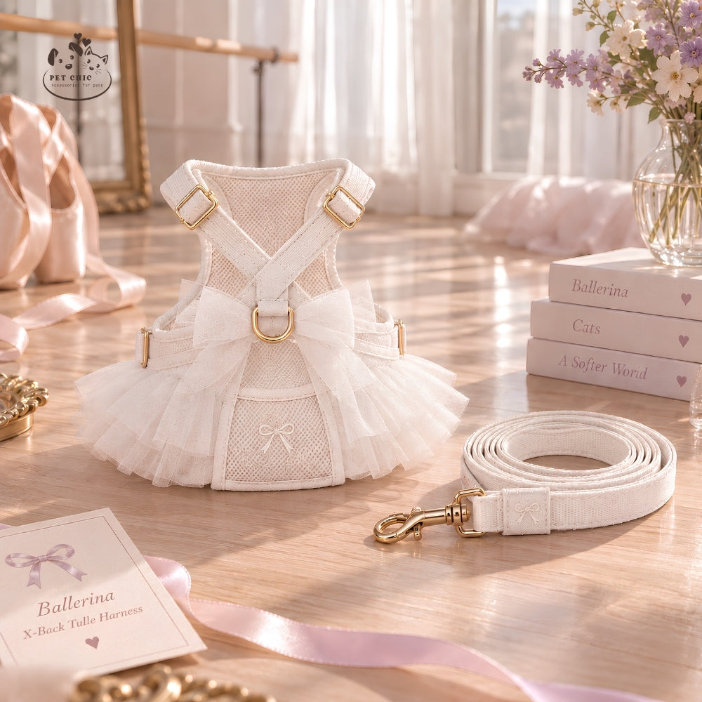 Ballerina – Yếm Ballet Chữ X & Dây Dắt Cho Mèo
