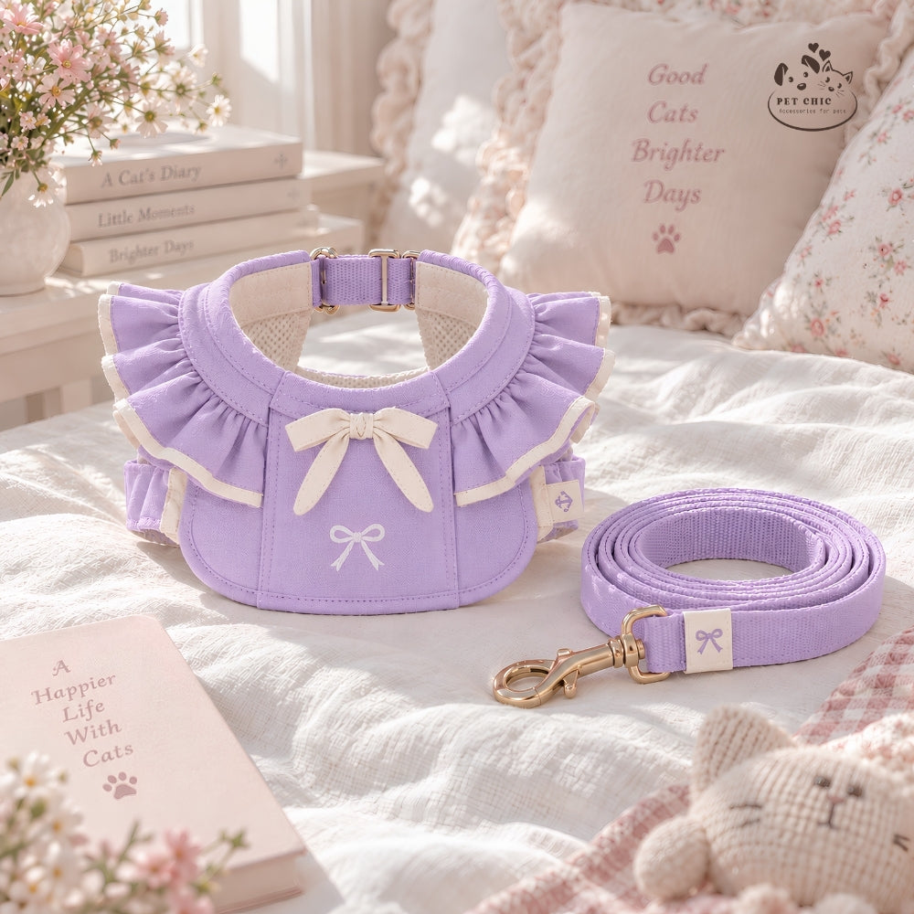 Dolly Puff – Yếm Cổ Tròn & Dây Dắt Cho Mèo