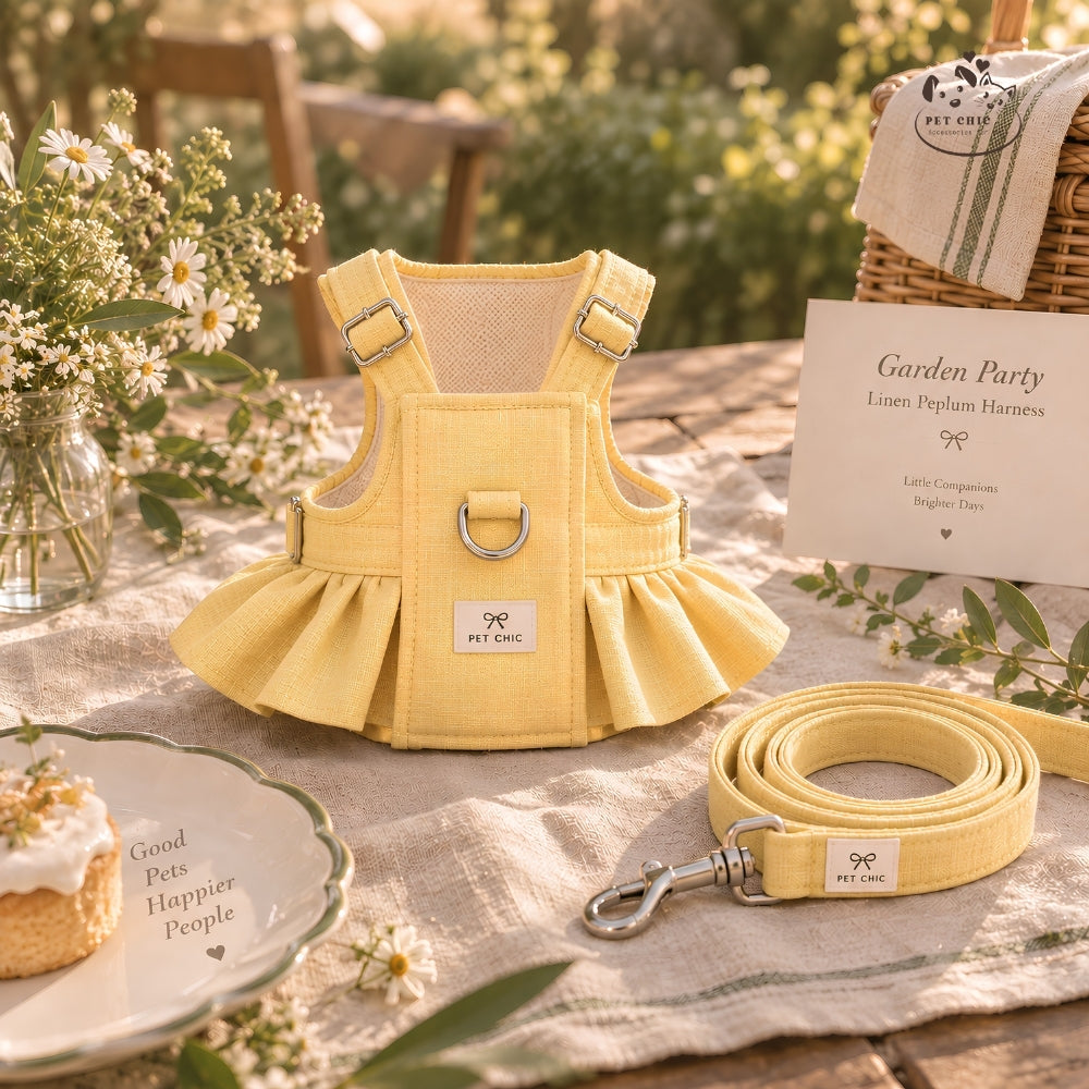 Garden Party – Yếm Cổ Vuông & Dây Dắt Cho Mèo