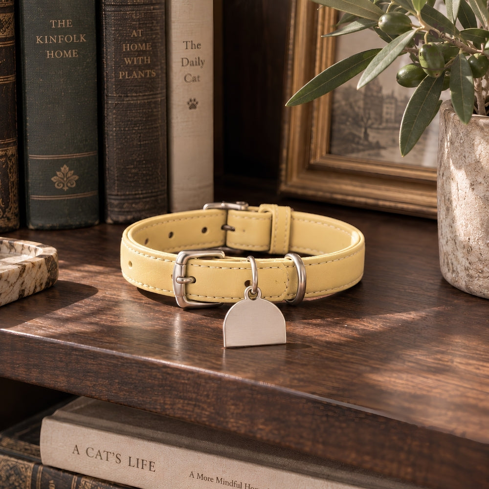 Olive Atelier – Vòng Cổ Da Cá Nhân Hóa Khắc Tên Cho Mèo